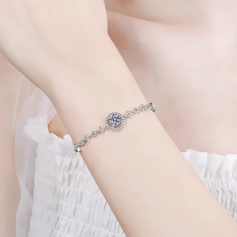Bracelets Women Wedding 1CT Moissanite Diamond | Letzte Einheiten im Angebot