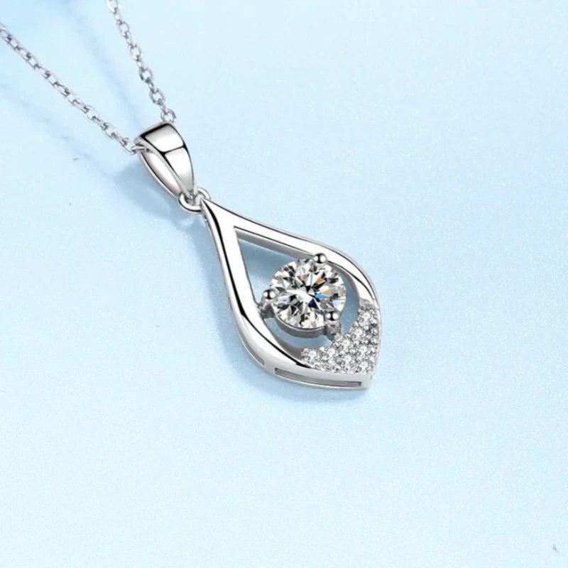 Necklaces Women Wedding Moissanite Diamond 0.5CT Pendant PT950